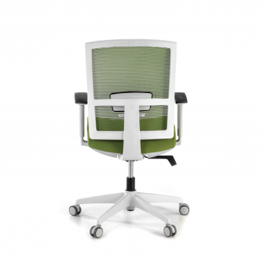 chaise ergonomique blanc vert structure blanche maille accoudoirs reglables 1d soutien lombaire 7