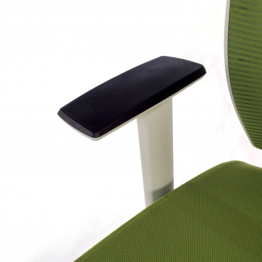 chaise ergonomique blanc vert structure blanche maille accoudoirs reglables 1d soutien lombaire 8