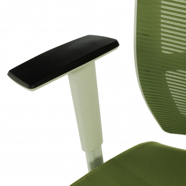 chaise ergonomique blanc vert structure blanche appui tete maille accoudoirs reglables 1d soutien lombaire appui tete 5