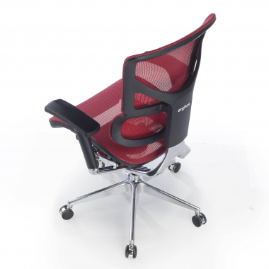chaise ergonomique rouge next2 sans appui tete maille accoudoirs reglables 4d double soutien lombaire 8