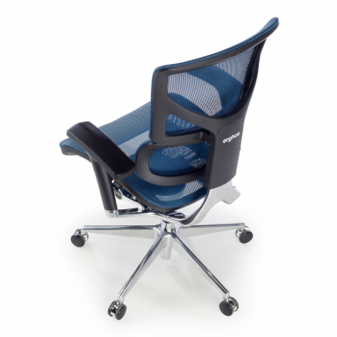 chaise ergonomique bleu next2 sans appui tete maille accoudoirs reglables 4d double soutien lombaire 7