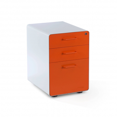 caisson de bureau blanc orange zole 1