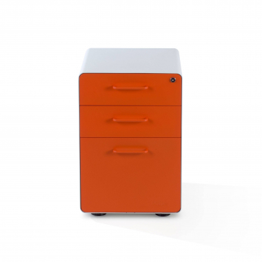 caisson de bureau blanc orange zole 3