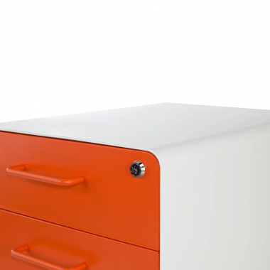 caisson de bureau blanc orange zole 5