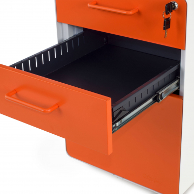 caisson de bureau blanc orange zole 4