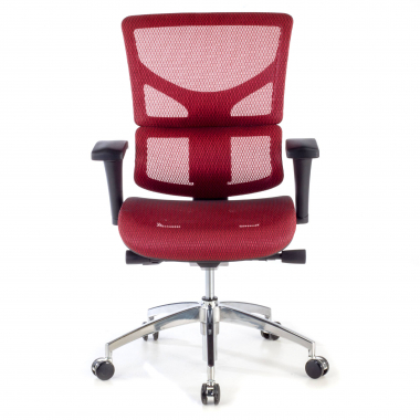 chaise ergonomique rouge next1 sans repose tete maille accoudoirs reglables 4d double soutien lombaire 4