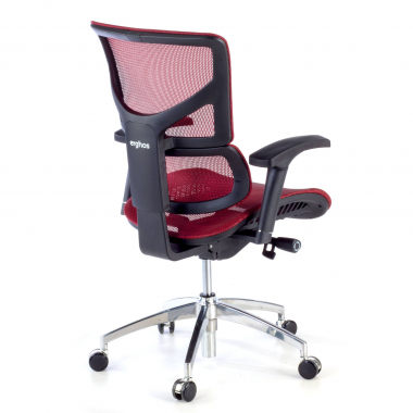 chaise ergonomique rouge next1 sans repose tete maille accoudoirs reglables 4d double soutien lombaire 9