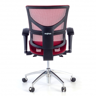 chaise ergonomique rouge next1 sans repose tete maille accoudoirs reglables 4d double soutien lombaire 6
