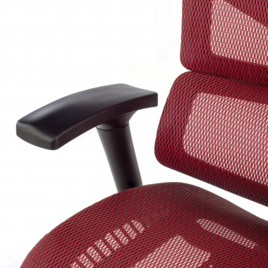 chaise ergonomique rouge next1 sans repose tete maille accoudoirs reglables 4d double soutien lombaire 5
