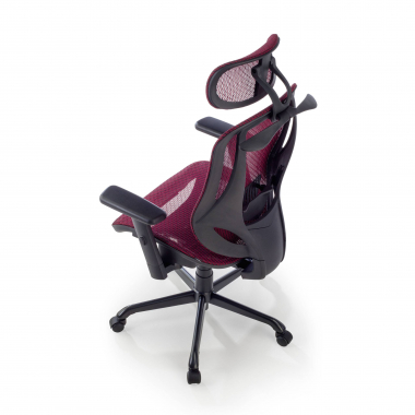 chaise ergonomique rouge locktech maille accoudoirs reglables 1d soutien lombaire appui tete 11