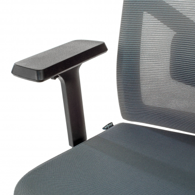 chaise de bureau gris structure noire maille accoudoirs reglables 1d soutien lombaire appui tete 5