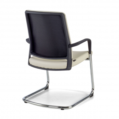 chaise de conference blanc similicuir simil cuir accoudoirs fixes 8
