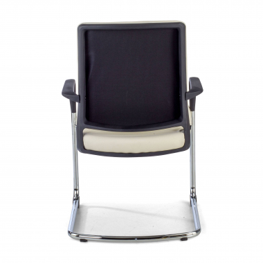 chaise de conference blanc similicuir simil cuir accoudoirs fixes 6