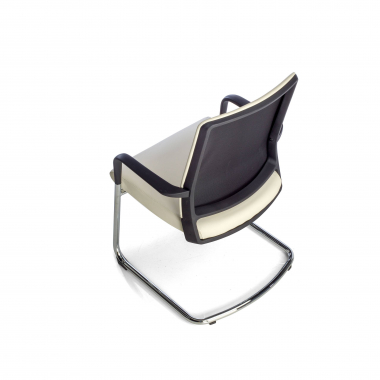 chaise de conference blanc similicuir simil cuir accoudoirs fixes 7