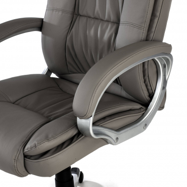 fauteuil de bureau gris baviere simil cuir accoudoirs rembourres 5