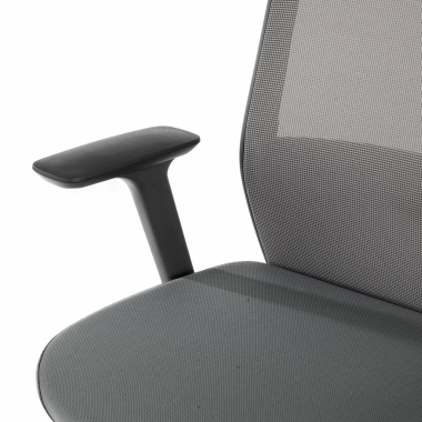chaise de bureau gris rouge avec appui tete maille accoudoirs reglables 3d appui tete 5