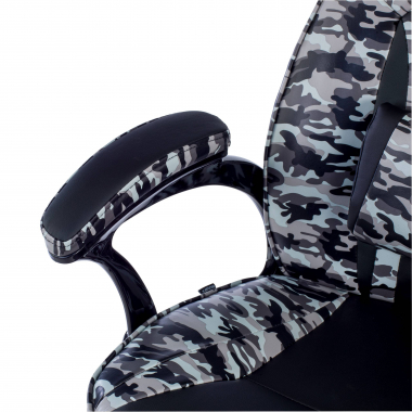 chaise gaming gris camouflage simil cuir accoudoirs fixes 6