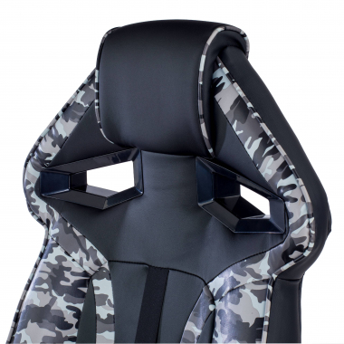 chaise gaming gris camouflage simil cuir accoudoirs fixes 7