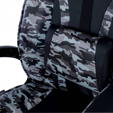 chaise gaming gris camouflage simil cuir accoudoirs fixes 5