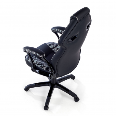 chaise gaming gris camouflage simil cuir accoudoirs fixes 9