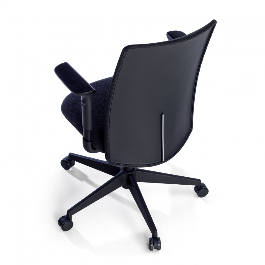 Chaise Pivotante Sheryl black, 100% Ajustable, utilisation quotidienne 8 heures
