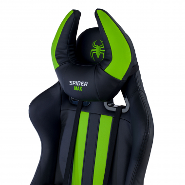 chaise gaming vert spider simil cuir accoudoirs mobiles coussin lombaire et cervical appui tete 8