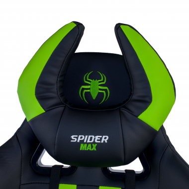 chaise gaming vert spider simil cuir accoudoirs mobiles coussin lombaire et cervical appui tete 5