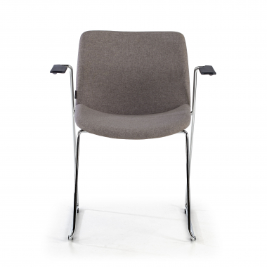 chaise de conference gris avec des bras tissu accoudoirs fixes 3