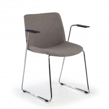 chaise de conference gris avec des bras tissu accoudoirs fixes 1