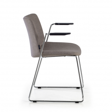 chaise de conference gris avec des bras tissu accoudoirs fixes 4