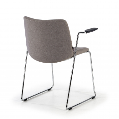 chaise de conference gris avec des bras tissu accoudoirs fixes 5