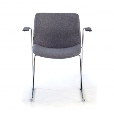 chaise de conference noir avec des bras tissu accoudoirs fixes 3