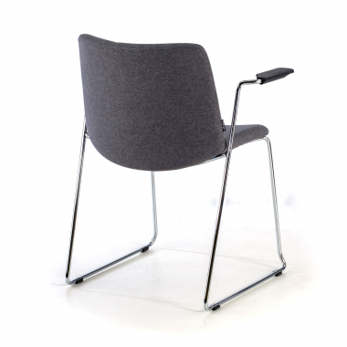chaise de conference noir avec des bras tissu accoudoirs fixes 6