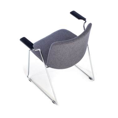 chaise de conference noir avec des bras tissu accoudoirs fixes 8