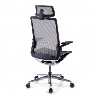 chaise de bureau noir avec appui tete maille accoudoirs reglables 4d soutien lombaire appui tete 7