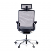 Chaise de Direction ergonomique Yanet, aluminium, Appui-tête
