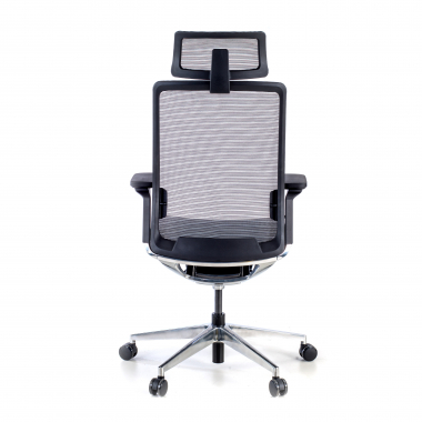 chaise de bureau noir avec appui tete maille accoudoirs reglables 4d soutien lombaire appui tete 8