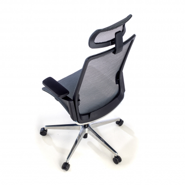 chaise de bureau noir avec appui tete maille accoudoirs reglables 4d soutien lombaire appui tete 6