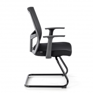 chaise de conference noir chaise confidente maille accoudoirs fixes 4