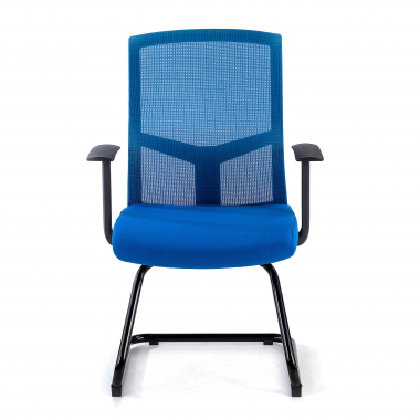 chaise de conference bleu chaise confidente maille accoudoirs fixes 3