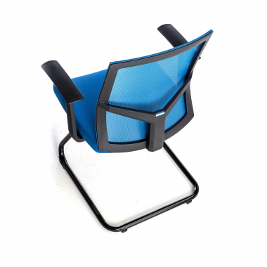 chaise de conference bleu chaise confidente maille accoudoirs fixes 8