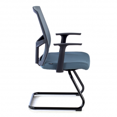 chaise de conference gris chaise confidente maille accoudoirs fixes 4
