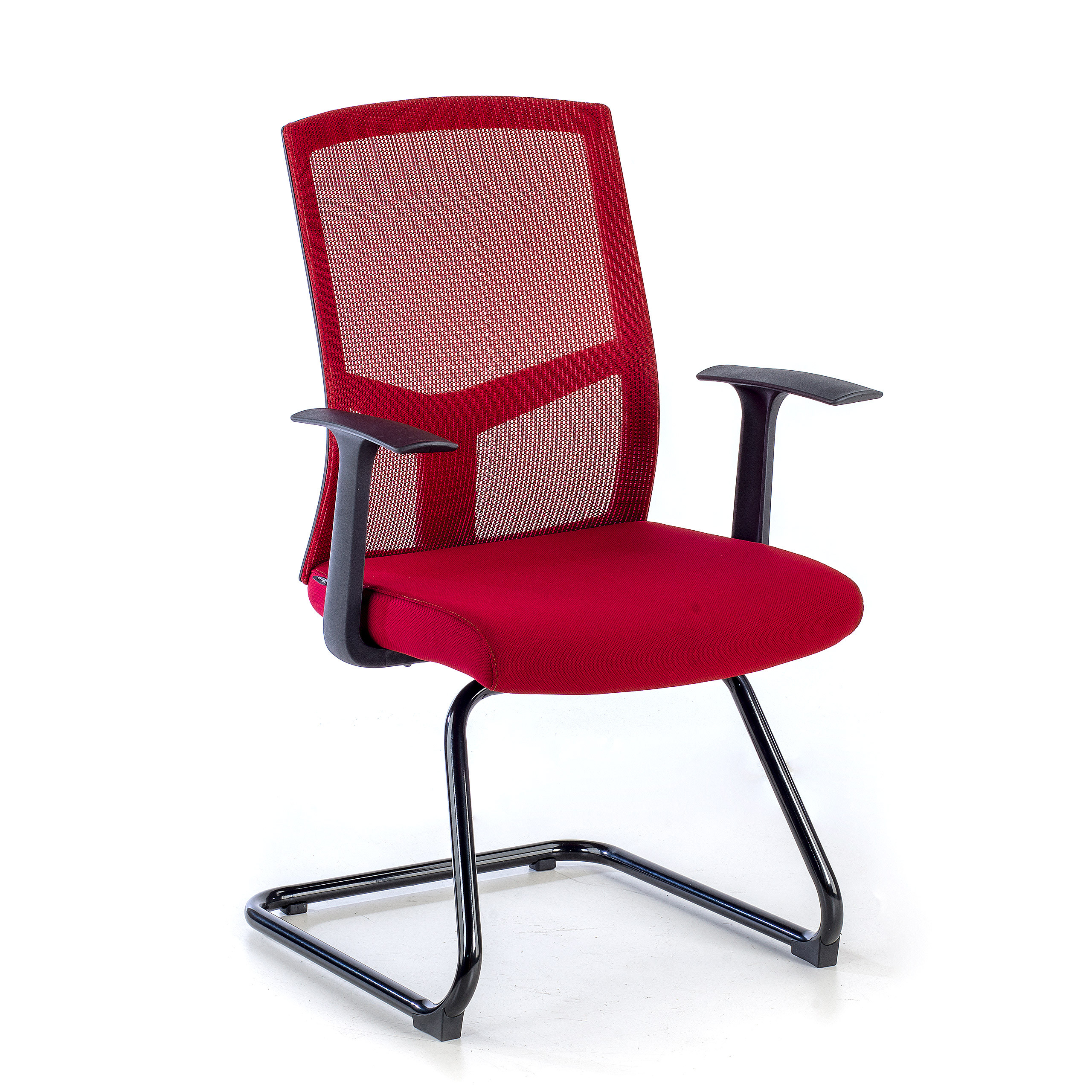 Chaise Visiteur Maine, à patins, dossier en maille