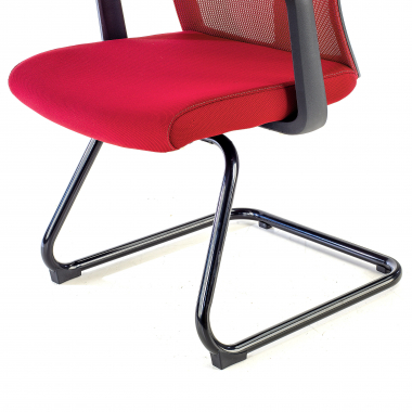 chaise de conference rouge chaise confidente maille accoudoirs fixes 8