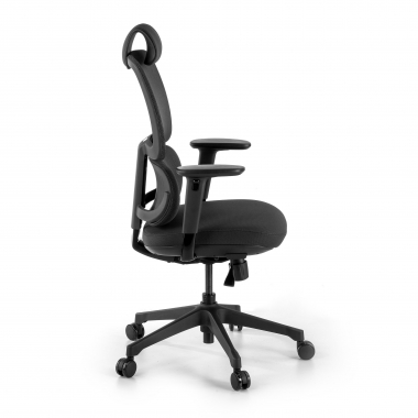 chaise ergonomique noir bjorg maille accoudoirs reglables 3d soutien lombaire appui tete 4