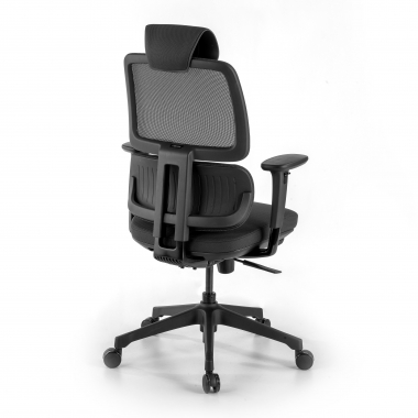 chaise ergonomique noir bjorg maille accoudoirs reglables 3d soutien lombaire appui tete 6