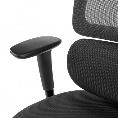 chaise ergonomique noir bjorg maille accoudoirs reglables 3d soutien lombaire appui tete 5