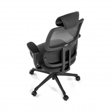 chaise ergonomique noir bjorg maille accoudoirs reglables 3d soutien lombaire appui tete 8