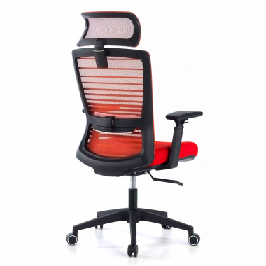 chaise de bureau rouge tesla maille accoudoirs reglables 3d soutien lombaire appui tete 7