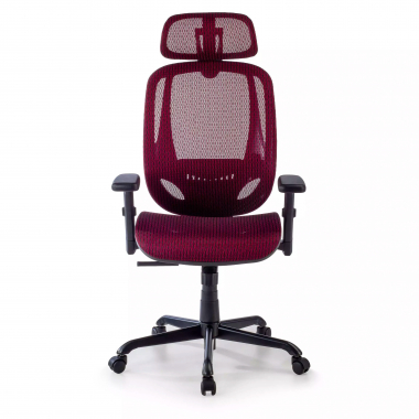 chaise ergonomique rouge locktech maille accoudoirs reglables 1d soutien lombaire appui tete 5